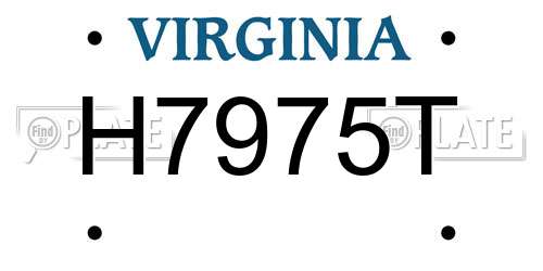 H7975T Virginia License Plate