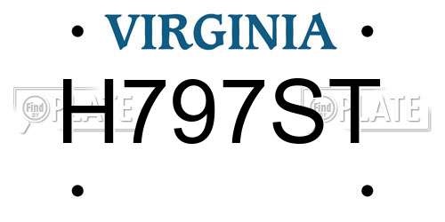 H797ST Virginia License Plate