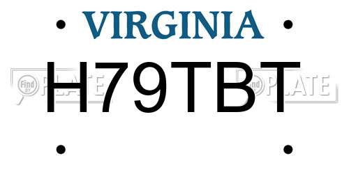 H79TBT Virginia License Plate