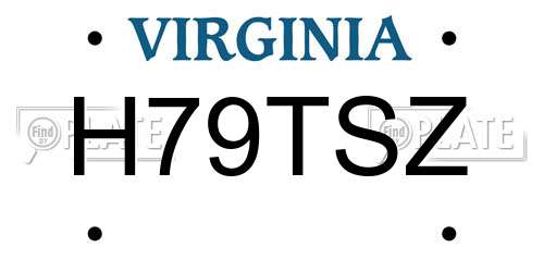 H79TSZ Virginia License Plate