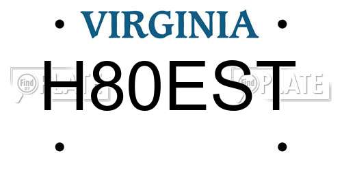 H80EST Virginia License Plate