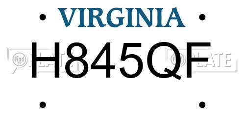 H845QF Virginia License Plate