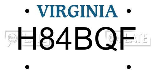 H84BQF Virginia License Plate