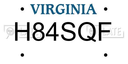 H84SQF Virginia License Plate