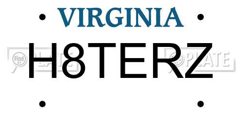 H8TERZ Virginia License Plate