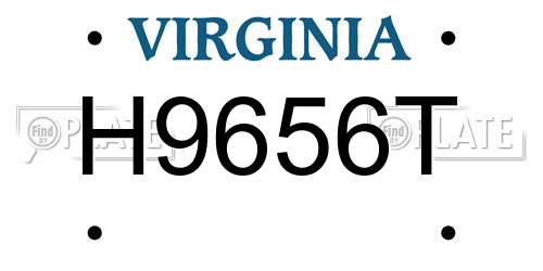 H9656T Virginia License Plate