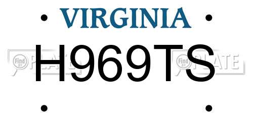 H969TS Virginia License Plate