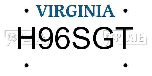 H96SGT Virginia License Plate