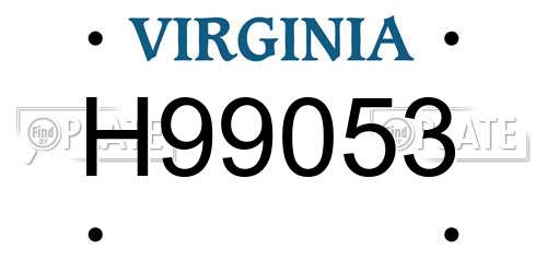 H99053 Virginia License Plate