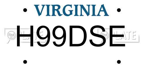 H99DSE Virginia License Plate