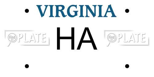 HA Virginia License Plate
