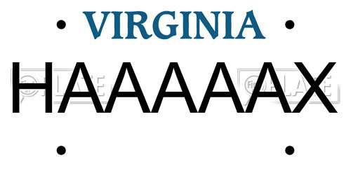 HAAAAAX Virginia License Plate