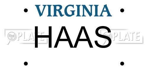 HAAS Virginia License Plate