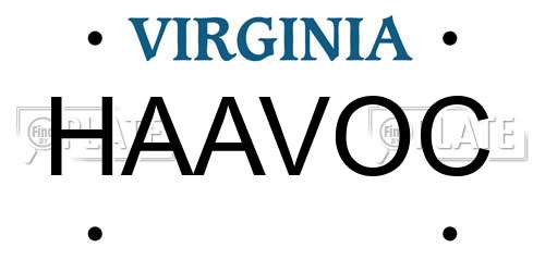 HAAVOC Virginia License Plate
