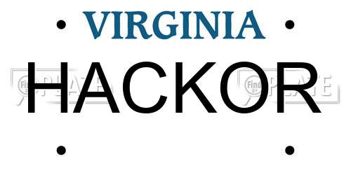 HACKOR Virginia License Plate