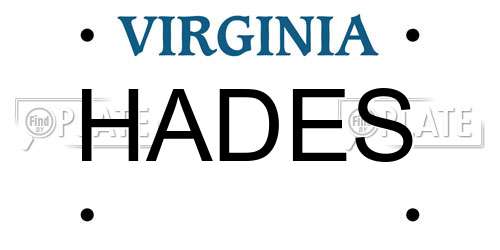 HADES Virginia License Plate