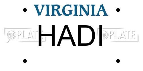 HADI Virginia License Plate