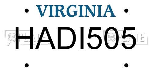 HADI505 Virginia License Plate