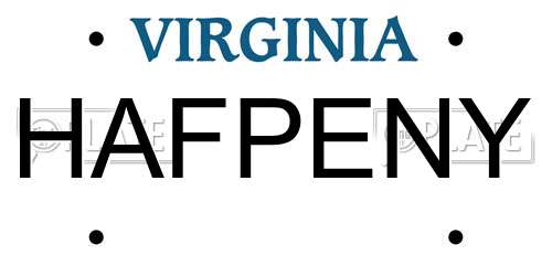 HAFPENY Virginia License Plate