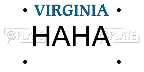 HAHA Virginia License Plate