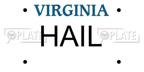 HAIL Virginia License Plate