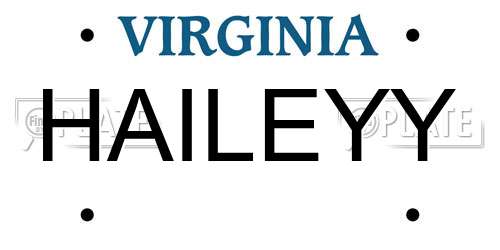HAILEYY Virginia License Plate