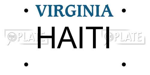 HAITI Virginia License Plate