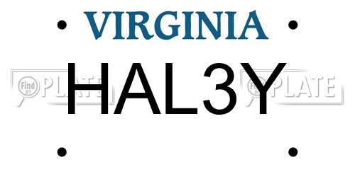 HAL3Y Virginia License Plate