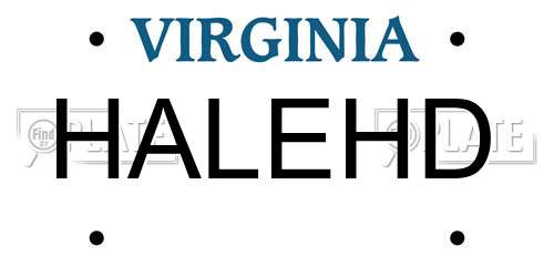 HALEHD Virginia License Plate