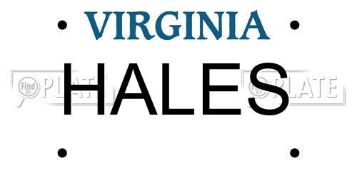 HALES Virginia License Plate