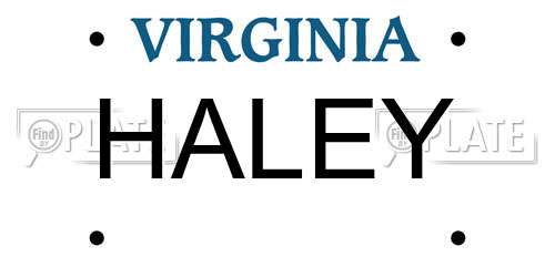 HALEY Virginia License Plate