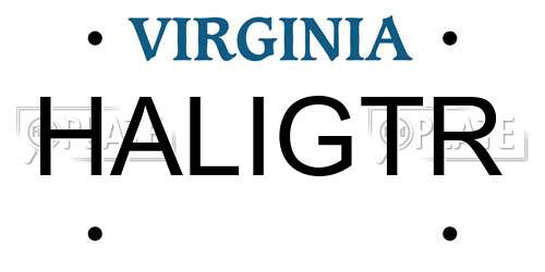 HALIGTR Virginia License Plate