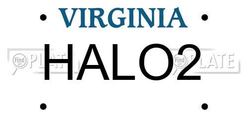 HALO2 Virginia License Plate