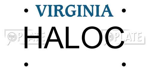 HALOC Virginia License Plate