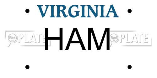 HAM Virginia License Plate