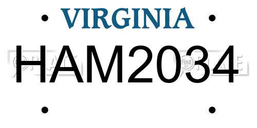 HAM2034 Virginia License Plate