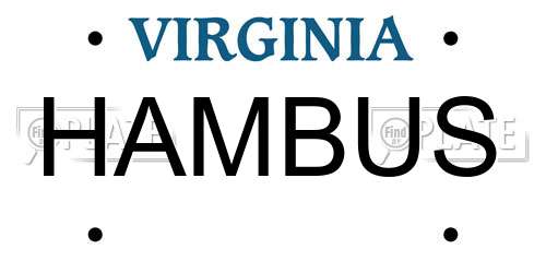 HAMBUS Virginia License Plate