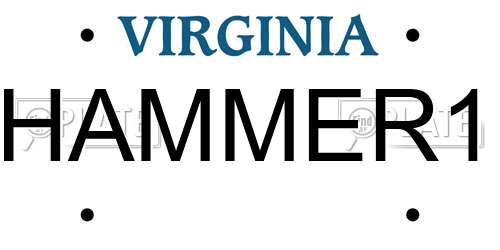 HAMMER1 Virginia License Plate