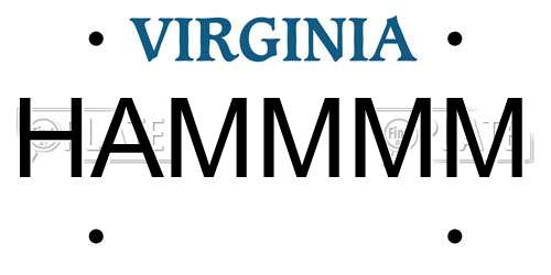 HAMMMM Virginia License Plate