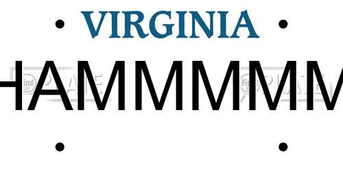 HAMMMMM Virginia License Plate