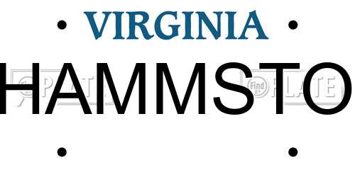 HAMMSTO Virginia License Plate
