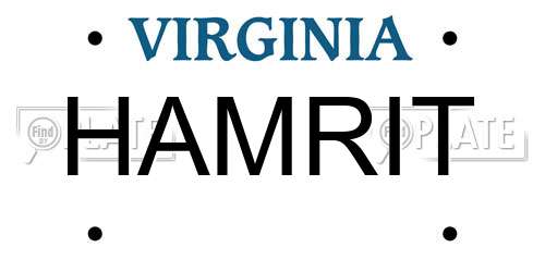 HAMRIT Virginia License Plate