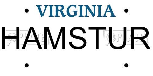 HAMSTUR Virginia License Plate
