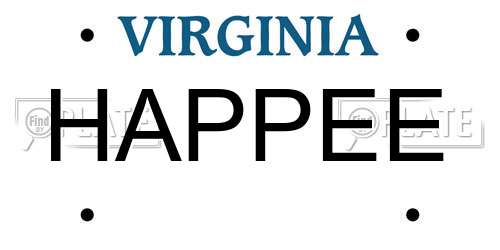 HAPPEE Virginia License Plate