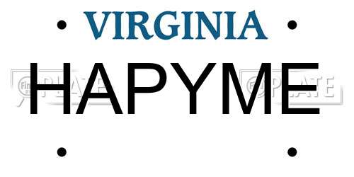 HAPYME Virginia License Plate