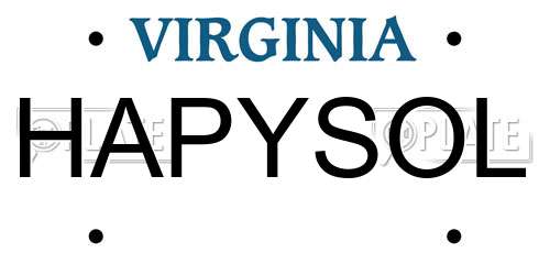 HAPYSOL Virginia License Plate