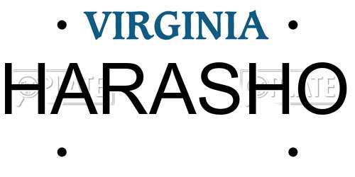 HARASHO Virginia License Plate