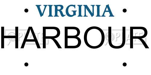 HARBOUR Virginia License Plate