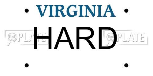 HARD Virginia License Plate