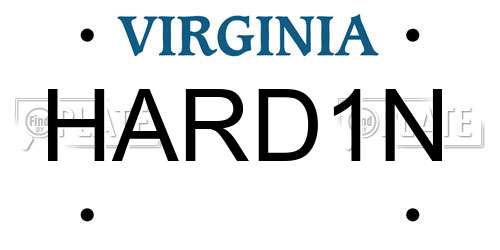 HARD1N Virginia License Plate